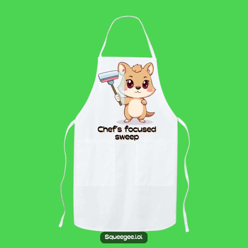 Funny Determined Animal Squeegee Apron - Focused Chef's Gift, Perfect Kitchen!