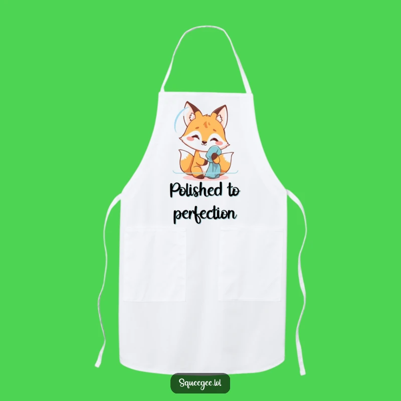 Funny Fox Polishing Apron: Cook with Cleanliness and Giggles