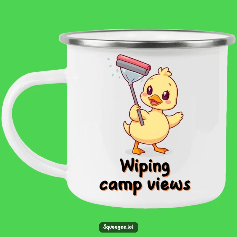 Funny Duck Squeegee Camping Mug: Adventure Fueled by Sparkling Cleanliness Gift