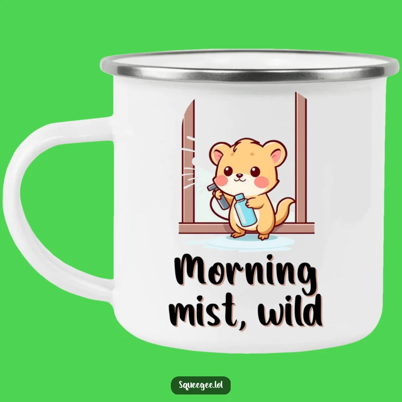Funny Small Animal Spraying Camping Mug - Happy Outdoor Cleaner, Perfect Gift!
