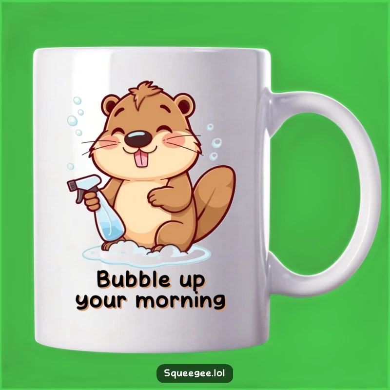 Funny Beaver Bubbles Mug, Hilarious Cleaning Animal Gift