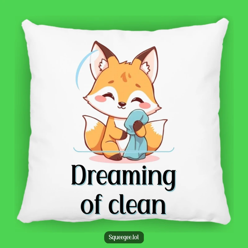 Funny Fox Polishing Pillow: Cuddle Up with Clean Comedy