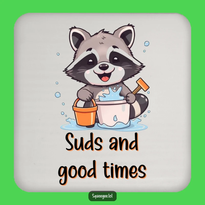Funny Raccoon Drink Coaster: Protect Surfaces with Hilarious Raccoon Water Art, Great Funny Gift