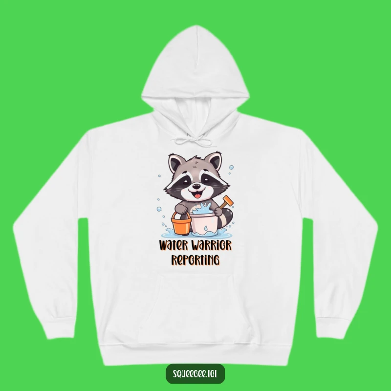 Cozy Funny Raccoon Hoodie: Warm & Whimsical Raccoon Cleaning Design, Perfect Funny Gift