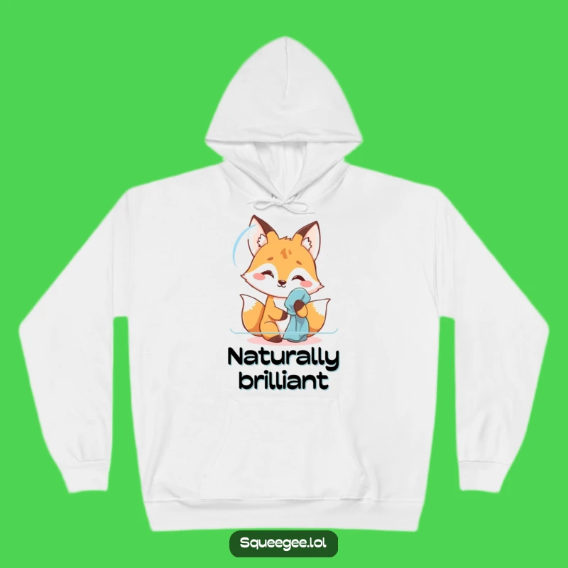Cozy Funny Fox Polishing Hoodie: Warmth and Laughter Guaranteed