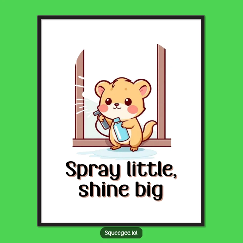 Funny Free Printable Wall Art: Happy Sprayer Animal, Humorous Downloadable Decor
