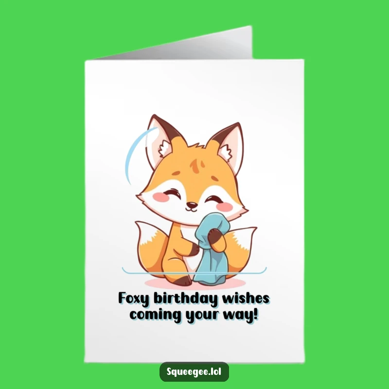 Free Printable Fox Birthday Card: Polishing a Giggle, Funny Downloadable Gift!