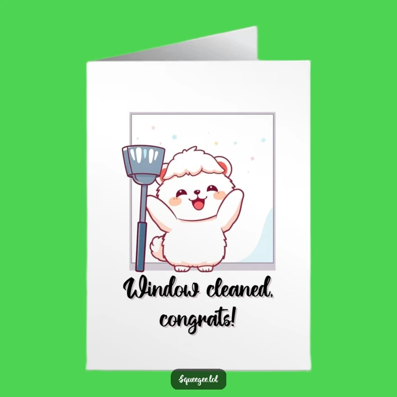 Free Printable Congrats Card: Joyful Animal Window Washer Funny Downloadable Gift