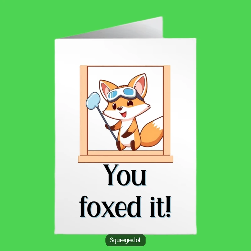 Free Printable Congrats Card: Fox's Sparkling Success, Humorous Downloadable Gift