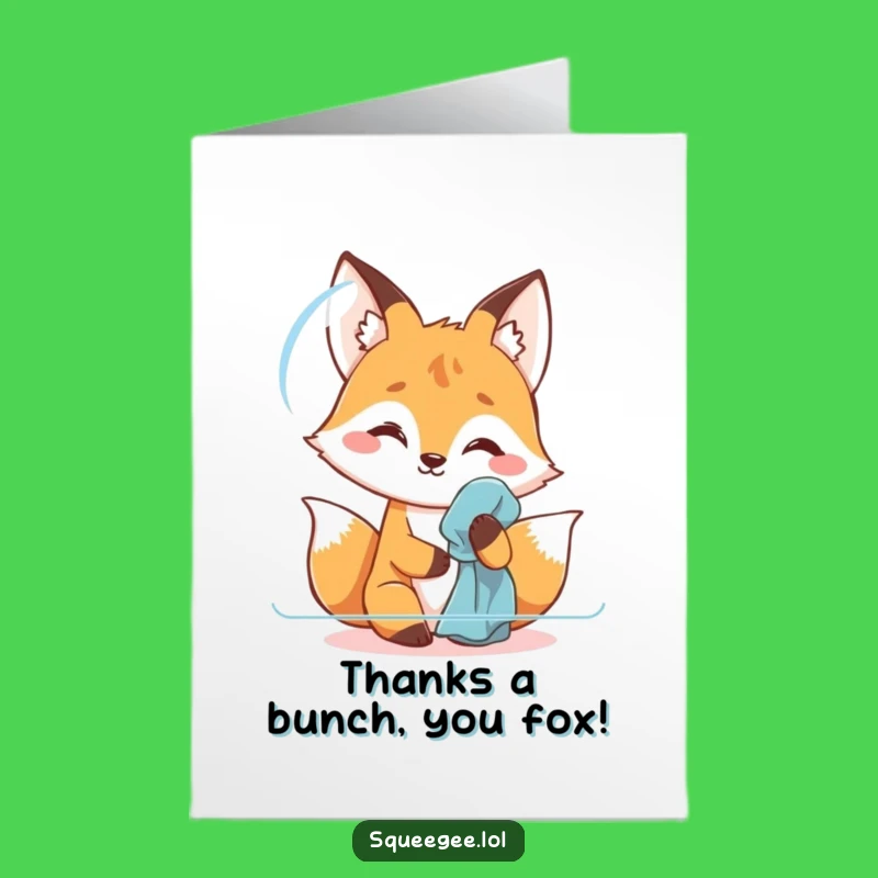 Free Printable Fox Thank You Card: Polishing Gratitude, Funny Downloadable Gift!
