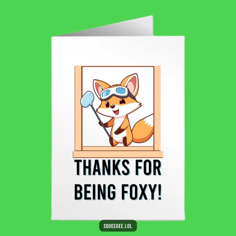 Free Printable Thank You Card: Fox's Clean Appreciation, Cheerful Downloadable Gift
