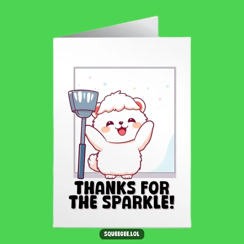 Free Printable Thank You Card: Happy Animal Window Cleaner Funny Downloadable Gift