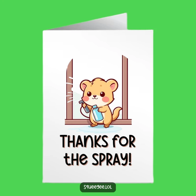Free Printable Thank You Card: Happy Sprayer Animal Funny Downloadable Gift
