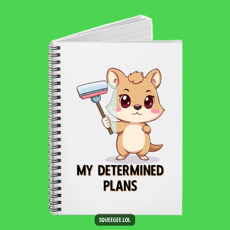 Funny Determined Animal Squeegee Notebook - Focused Note-Taking, Hilarious Gift!