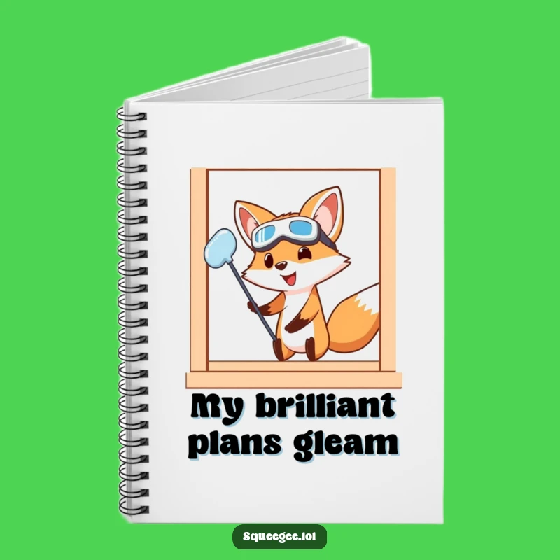 Funny Fox Notebook: Spiral Bound Fox Cleaning Journal, Hilarious Goggles Design, Perfect Funny Gift
