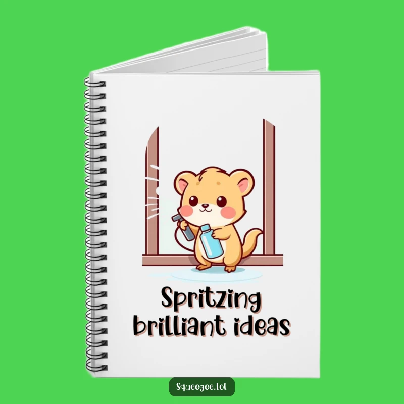 Funny Small Animal Spraying Notebook - Happy Cleaning Journal, Hilarious Gift!