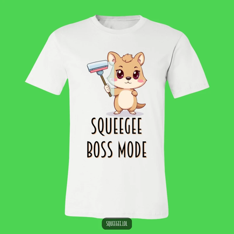Funny Determined Animal Squeegee T-Shirt - Focused Cleaner Tee, Hilarious Gift!
