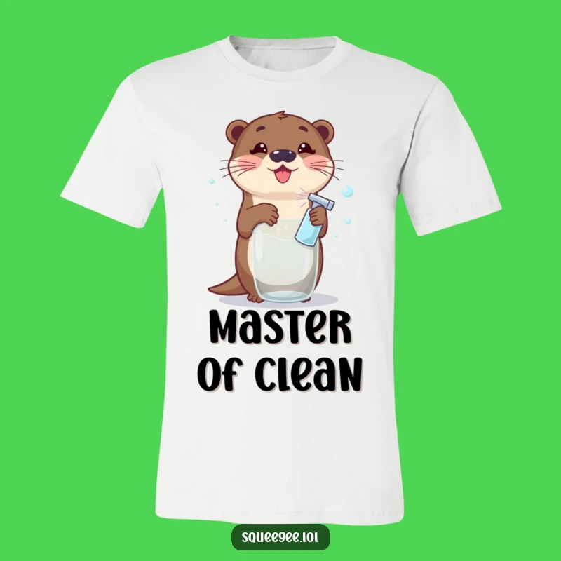 Funny Otter T-Shirt: Adorable Otter Cleaning, Hilarious Bubbles Design, Great Gift for Animal Lovers