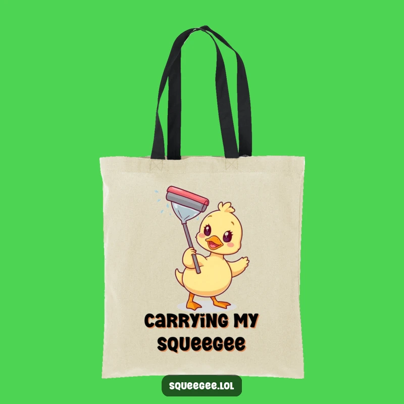Funny Duck Squeegee Tote Bag: Carry Your Cleanliness with Chic Style Gift