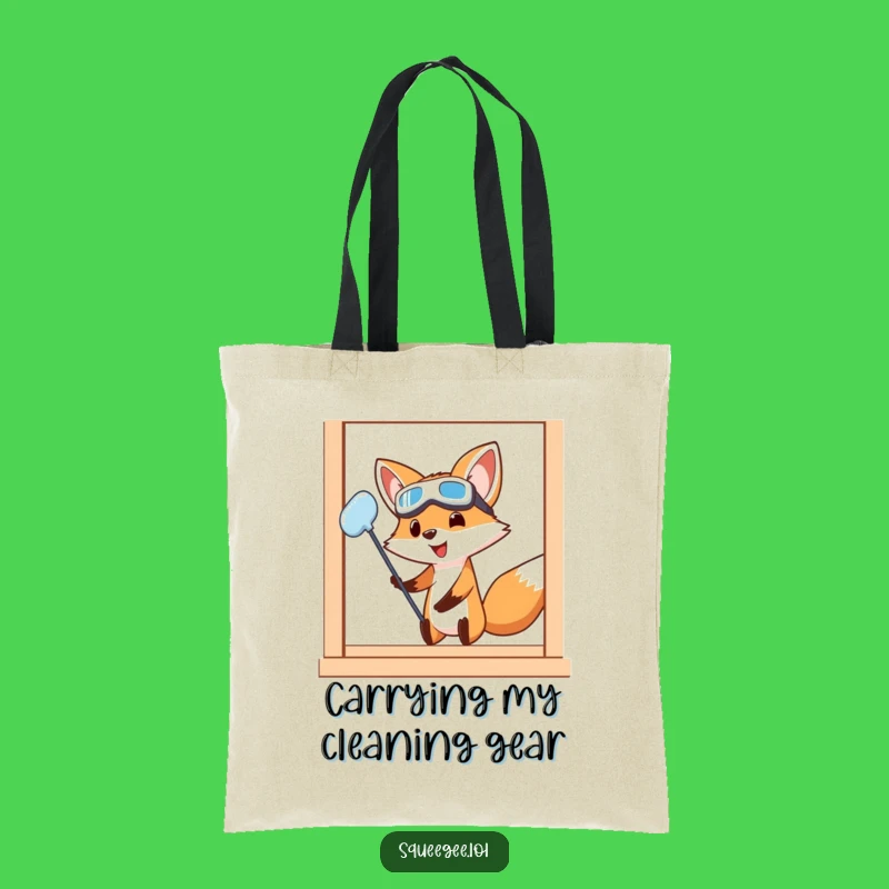 Funny Fox Tote Bag: Durable Fox Cleaning Bag, Hilarious Goggles Design, Ideal Funny Gift