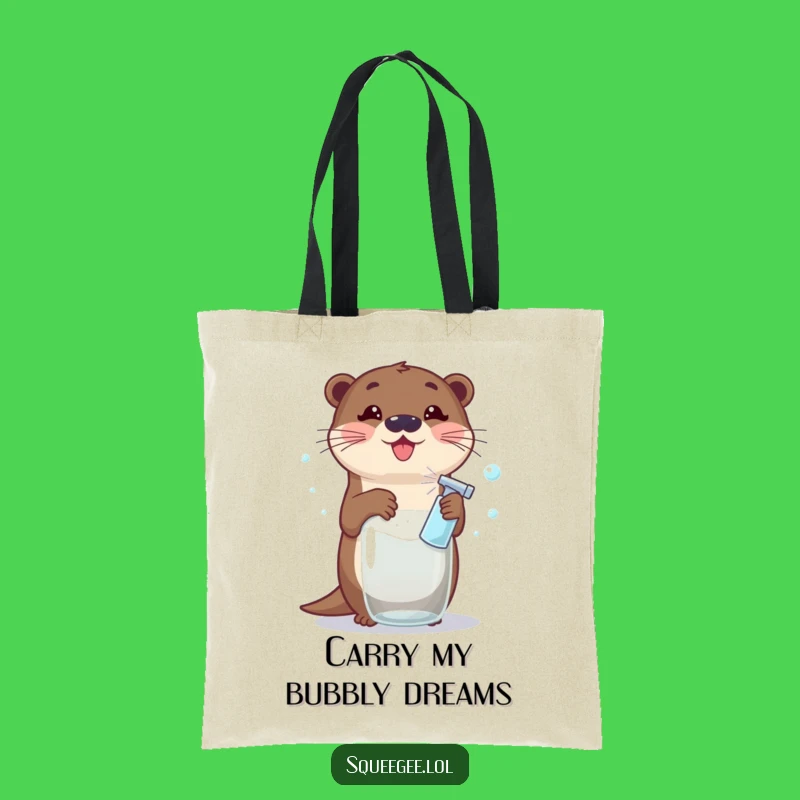 Funny Otter Tote Bag: Spacious & Stylish Otter Cleaning Bag, Ideal Funny Gift for Errands